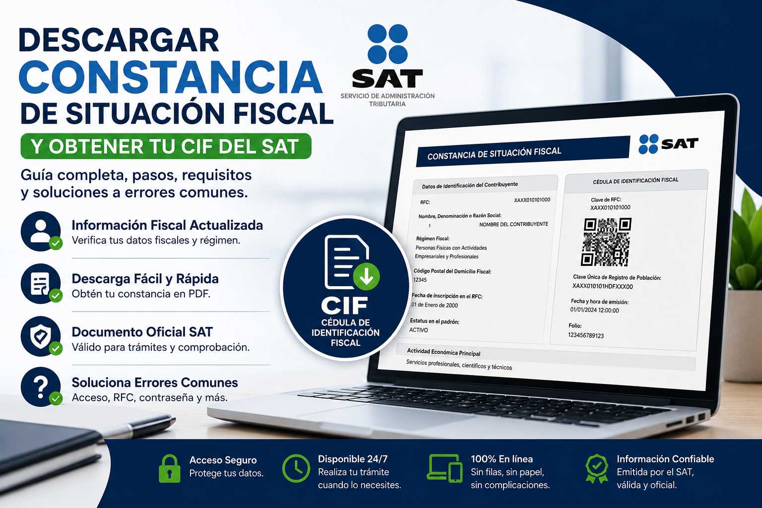  Descargar Constancia de Situación Fiscal y CIF SAT Fácil