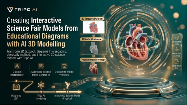 Creating Interactive Science Fair Models from Educational Diagrams with AI 3D Modelling